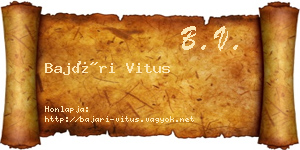 Bajári Vitus névjegykártya